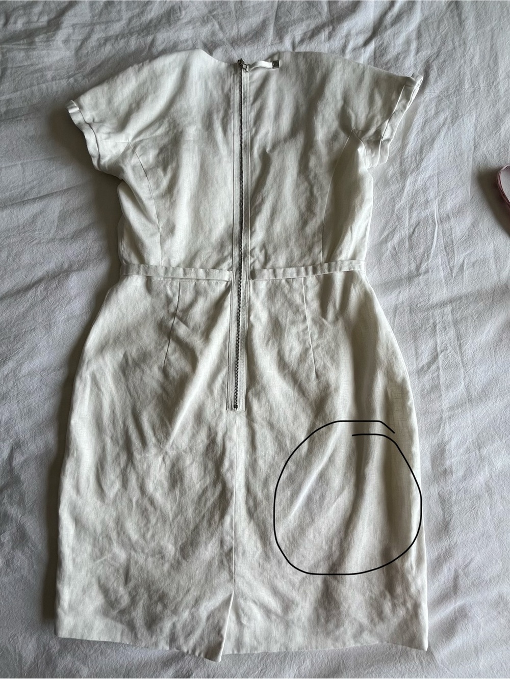 Sandra Angelozzi 100% Linen White Square Neck Dress Fully Lined EU 36 US 6 - Picture 16 of 16